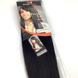 BOBBI BOSS Premier Yaky Weaving 10 Hair Extensions 100% Human Hair Color 1